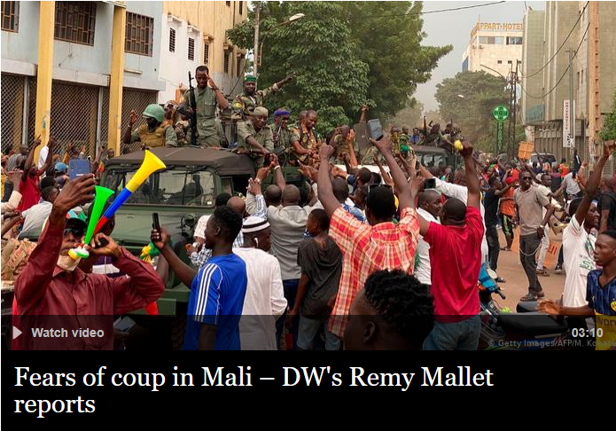 <em>Nỗi sợ đảo chính ở Mali - Báo cáo của DW's Remy Mallet ( Ảnh chụp màn hình tờ dw.com/getty)</em>