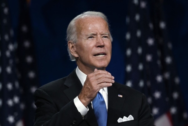 <em>Ứng cử viên tổng thống Đảng Dân Chủ Joe Biden phát biểu hôm 20/8/2020 tại Chase Center ở Wilmington, Delaware. (Ảnh: Olivier Douliery / AFP theo Getty Images)</em>