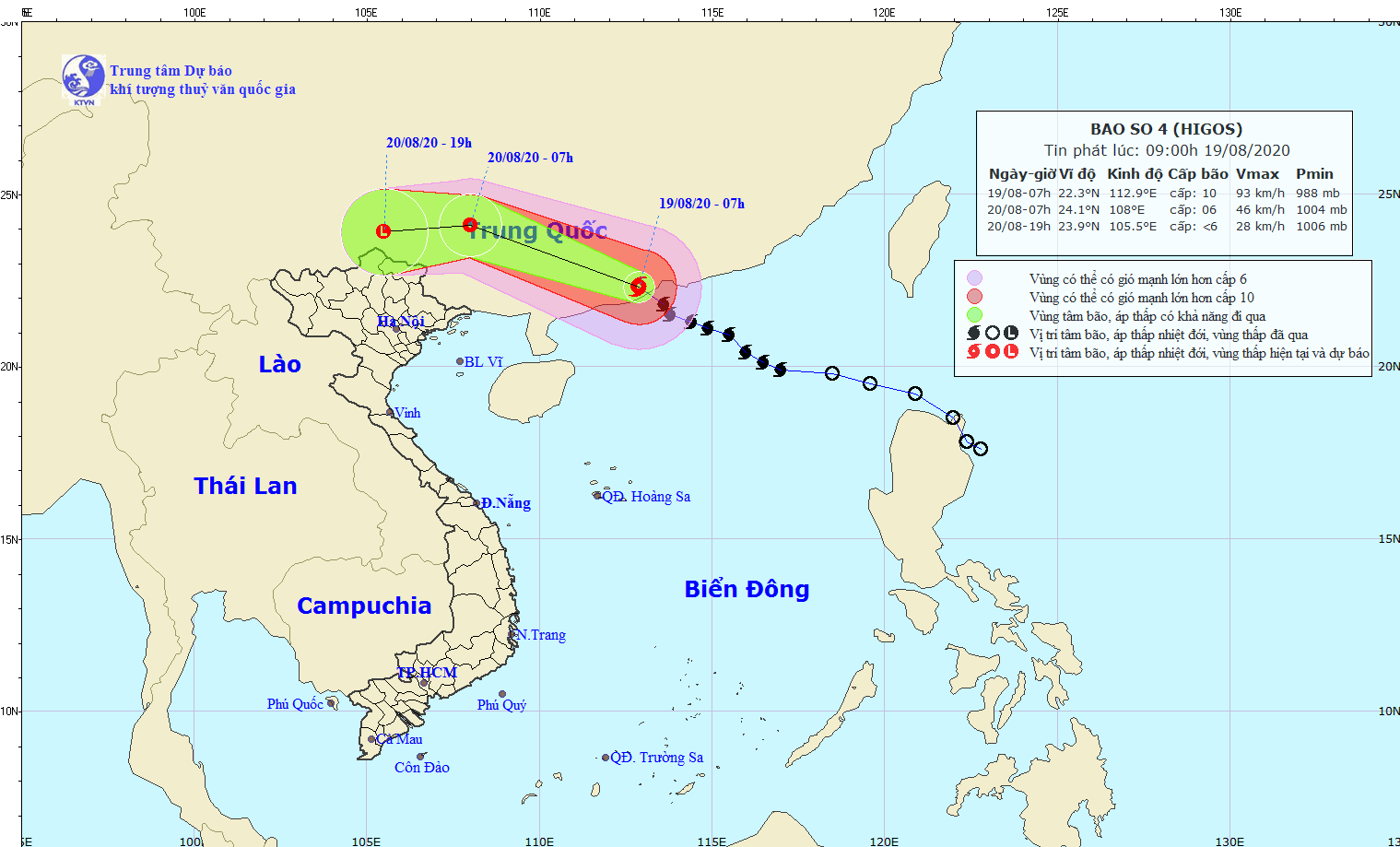 Tin bão số 4 trên Biển Đông