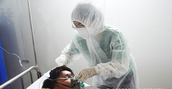 <em>Bệnh viện dã chiến Tiên Sơn, Đà Nẵng diễn tập đón tiếp bệnh nhân. (Ảnh: Cổng thông tin điện tử Đà Nẵng)</em>