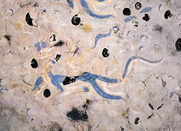 Tiên nhân cưỡi rồng, bích họa trong hang đá Mạch Tích Sơn triều đại Bắc Ngụy
