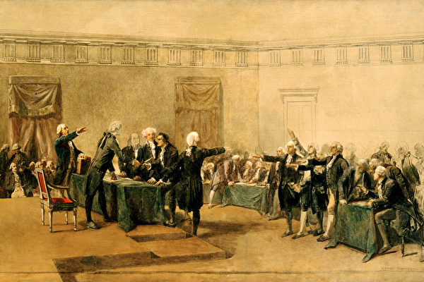 Quốc hội Lục địa khóa 2 ký bản Tuyên ngôn Độc lập - Tranh sơn dầu năm 1783. (Ảnh Miền Công cộng)