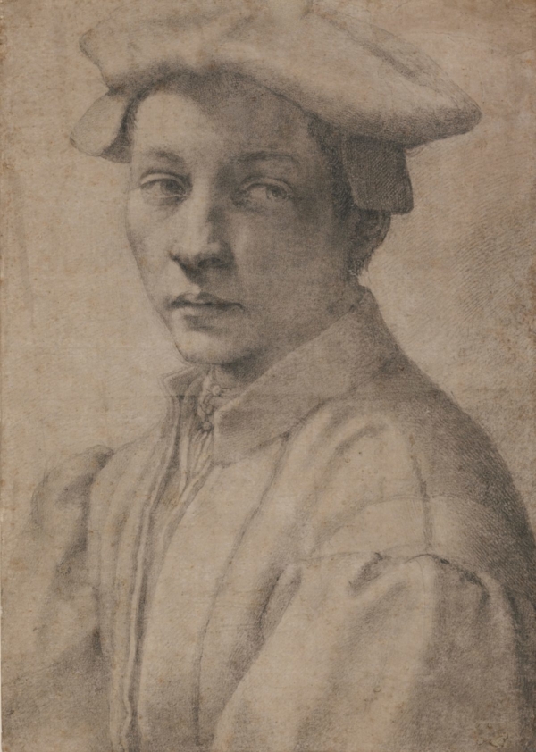 Chân dung Andrea Quaratesi, 1532,  Michelangelo Buonarroti (1475–1564), tranh vẽ phấn đen, 41 x 29cm (Bảo Tàng Anh, London)