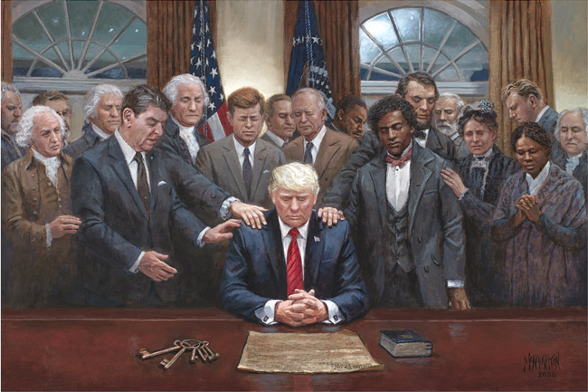 thông điệp của họa sĩ vẽ ông Trump