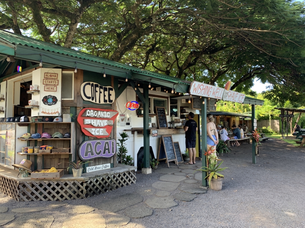 Hanalei Town in Princeville on Kauai’s north shore has restaurants, food trucks, and shops. (Janna Graber)