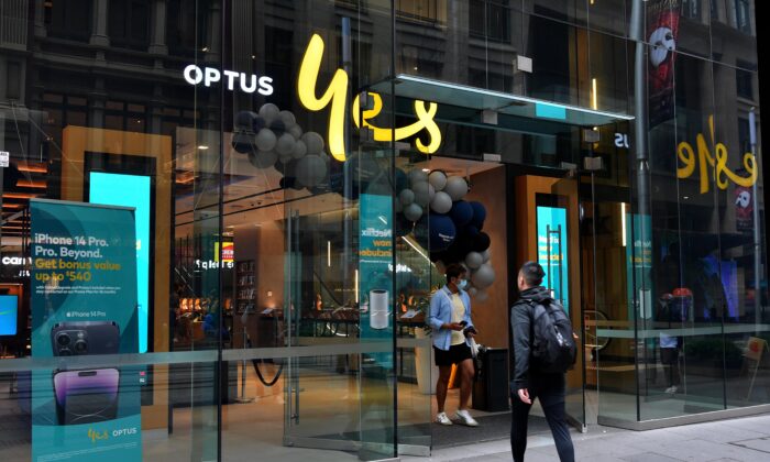 Toàn cảnh một cửa hàng Optus ở Sydney, Úc hôm 22/09/2022. (Ảnh: AAP Image/Bianca De Marchi)