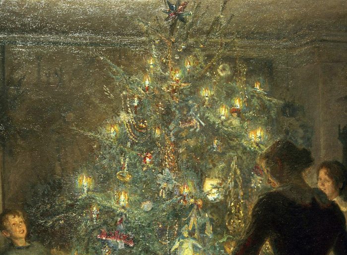 Một phần của Bức tranh “Giáng sinh Vui vẻ - Merry Christmas” của họa sĩ Viggo Johansen. (Ảnh: Kartinysistoriey.Ru / Tài sản công)