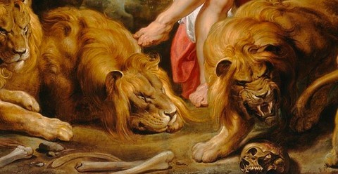 Một góc chi tiết của tác phẩm “Daniel trong hang Sư tử”, khoảng năm 1614-1616, họa sĩ Peter Paul Rubens. Tranh sơn dầu trên vải canvas; Kích thước 2,240mm x 3,305mm. Bảo tàng nghệ thuật quốc gia, Thủ đô Hoa Thịnh Đốn. (Ảnh: Tài sản công)