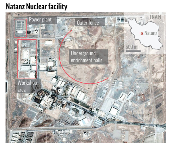 Natanz, ở tỉnh Isfahan, miền trung Iran, là nơi đặt cơ sở làm giàu uranium chính của nước này. (Ảnh: AP)