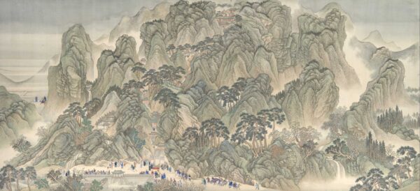 Tác phẩm “Khang Hy Nam tuần đồ, Cuộn thứ ba: Từ Tế Nam đến Núi Thái Sơn,” vẽ bởi họa sĩ Vương Huy (1632 – 1717) và những phụ tá của ông. Bảo tàng Nghệ thuật Metropolitan. (Ảnh: Tài sản công)