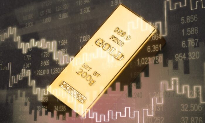 Giá vàng và biểu đồ tăng. (Ảnh: Billion Photos/Shutterstock)