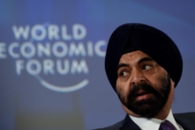 Ông Ajay S. Banga, lúc đó là chủ tịch kiêm tổng giám đốc của Mastercard USA, tham dự Hội nghị thượng đỉnh Kinh tế Ấn Độ ở New Delhi, Ấn Độ, vào ngày 05/10/2017. (Ảnh: Money Sharma/AFP qua Getty Images)