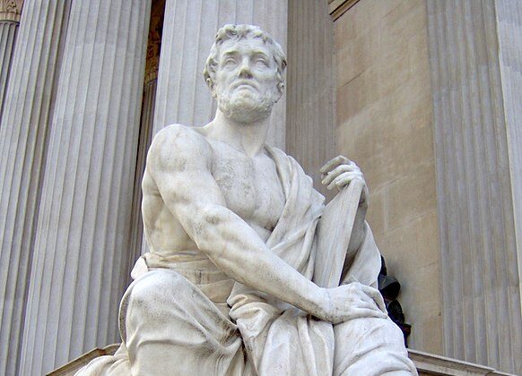Một bức tượng của Tacitus tại Tòa nhà Quốc hội Áo, Vienna, Áo.