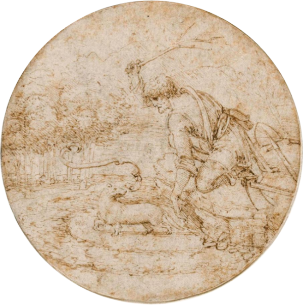 Tác phẩm “The Ermine as a Symbol of Purity” (Chồn Ermine là một biểu tượng của sự thuần khiết) của danh họa Leonardo da Vinci, khoảng năm 1494. Tranh vẽ bằng bút mực lên những vết phấn đen trên giấy; đường kính: 3 1/2 inch. Bảo tàng Fitzwilliam, thành phố Cambridge, Anh quốc. (Ảnh: Tài sản công)