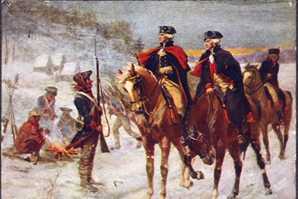 Tướng quân Washington và Hầu tước Lafayette ở Valley Forge. (Ảnh: Tài sản công)