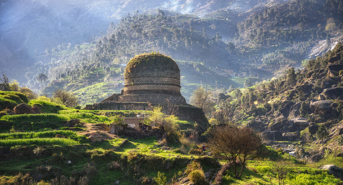 Một phần của nền văn minh Gandhara cổ xưa tại Amluk-Dara, tòa bảo tháp nổi tiếng nằm trong thung lũng Swat của Pakistan và được cho là đã được xây dựng từ thế kỷ thứ ba trước Công Nguyên. (Ảnh: SAKhanPhotography/Shutterstock)