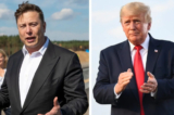 Ông Elon Musk (trái), người đứng đầu Tesla, nói chuyện với giới báo chí ở gần Berlin vào ngày 03/09/2020. Cựu Tổng thống Hoa Kỳ Donald Trump (phải) đến để diễn thuyết trong cuộc tập hợp Save America ở Illinois hôm 25/06/2022. (Ảnh: Maja Hitij/Getty Images; Michael B. Thomas/Getty Images)