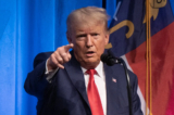 Cựu Tổng thống và là ứng cử viên tổng thống năm 2024 Donald Trump diễn thuyết tại Hội nghị Đảng Cộng Hòa North Carolina ở Greensboro, North Carolina, hôm 10/06/2023. (Ảnh: Allison Joyce/AFP qua Getty Images)