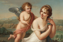 Bức tranh “The Temptation of Eros” (Sự Cám Dỗ của Thần Tình yêu Eros) của họa sĩ Angelica Kauffmann, năm 1750-1775. Tranh sơn dầu trên vải canvas. Viện bảo tàng Nghệ thuật Metropolitan, thành phố New York. (Ảnh: Tài liệu công cộng)