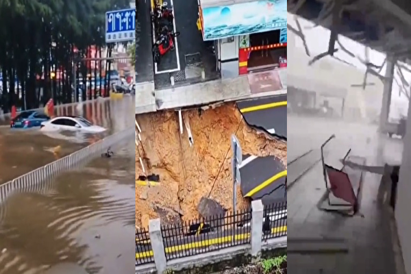 Ngập lụt, sập đường, và mưa đá: Người dân Trung Quốc tiếp tục điêu đứng vì thiên tai