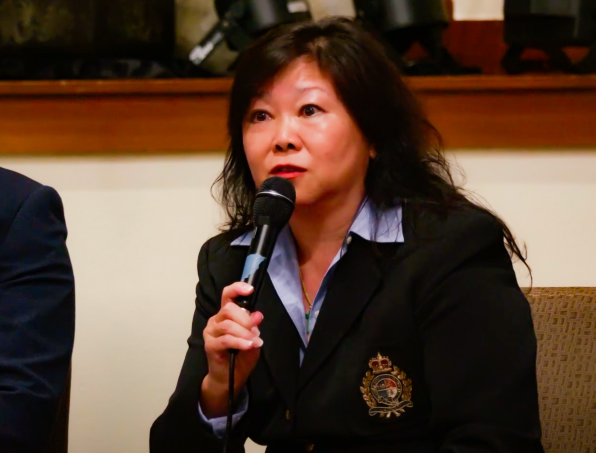 Bà Sau O’Fallon, phó chủ tịch của Asians for Liberty (Người Á Châu Vì Tự Do), trình bày tại Nhà thờ Baptist Countryside ở Clearwater, Florida, hôm 20/07/2023. (Ảnh: Đăng dưới sự cho phép của Asians for Liberty)