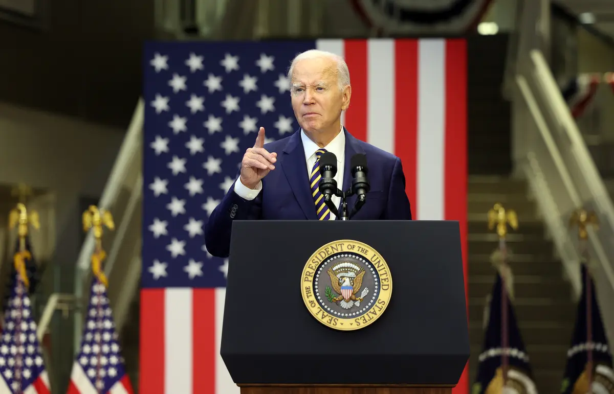Tổng thống Hoa Kỳ Joe Biden có bài diễn thuyết tại Trường Cao đẳng Cộng đồng Prince George ở Largo, Maryland, hôm 14/09/2023. (Ảnh: Kevin Dietsch/Getty Images)