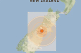 Bản đồ cho thấy sự rung lắc trong trận động đất mạnh 6 độ tại South Island, New Zealand, hôm 20/09/2023. (Ảnh: GeoNet/CC BY 3.0 NZ)