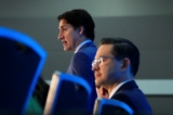 Thủ tướng Justin Trudeau và Lãnh đạo Đảng Bảo Thủ Pierre Poilievre tham gia Bữa sáng Cầu nguyện Quốc gia tại Ottawa, hôm 30/05/2023. (Ảnh: The Canadian Press/Sean Kilpatrick)