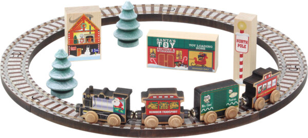 Bộ đồ chơi xe lửa kéo chữ cái bằng gỗ được thiết kế theo tên riêng. (Ảnh: Maple Landmark)