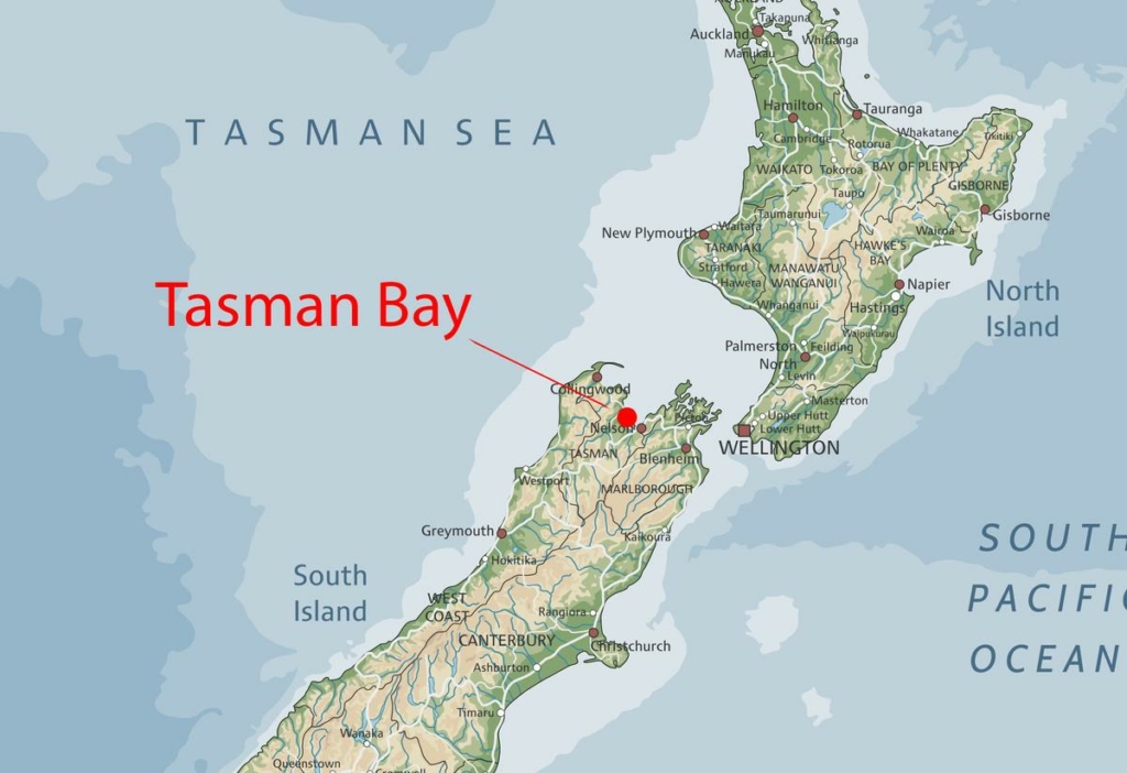 Vịnh Tasman ở Đảo New Zealand South. (Ảnh: Bardocz Peter/Shutterstock)