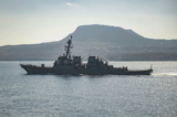 Khu trục hạm mang phi đạn dẫn đường USS Carney ở Vịnh Souda, Hy Lạp. (Ảnh: Hạ sĩ bậc 3 Bill Dodge/Hải quân Hoa Kỳ qua AP)