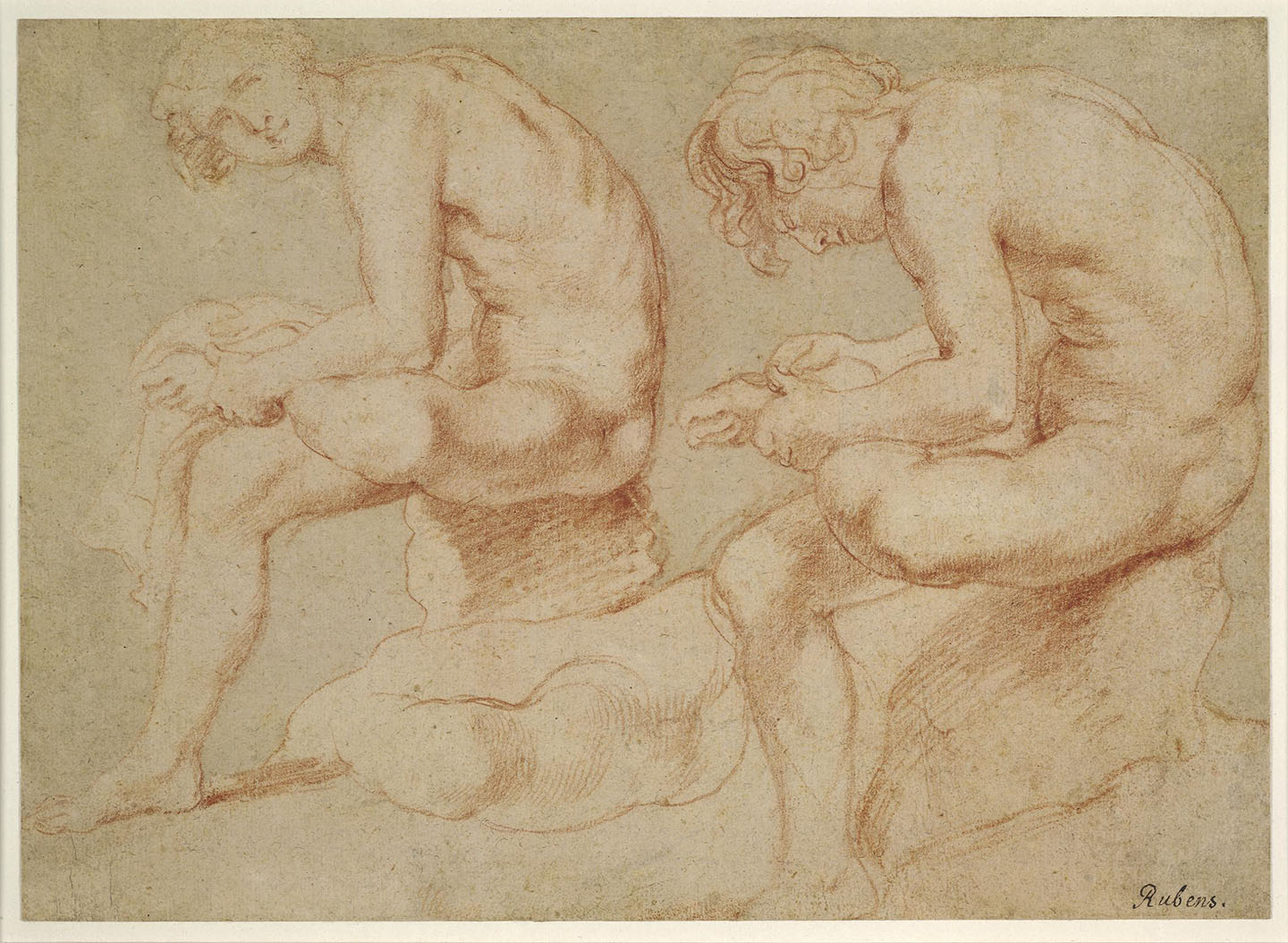 Hai nghiên cứu về bức tượng “Spinario” mô phỏng theo tượng điêu khắc bằng đồng, vào khoảng năm 1601–1602, họa sĩ Peter Paul Rubens. Bảo tàng Anh, London. (Ảnh: Tư liệu công cộng)