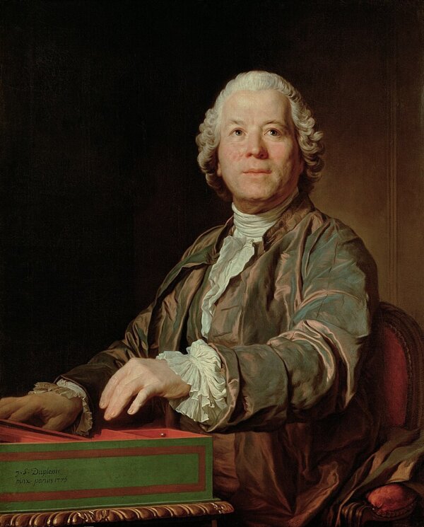 Bức tranh “Nhà soạn nhạc Gluck chơi đàn clavichord,” năm 1775, của họa sỹ Joseph Deplessis. (Ảnh: Tư liệu công cộng)