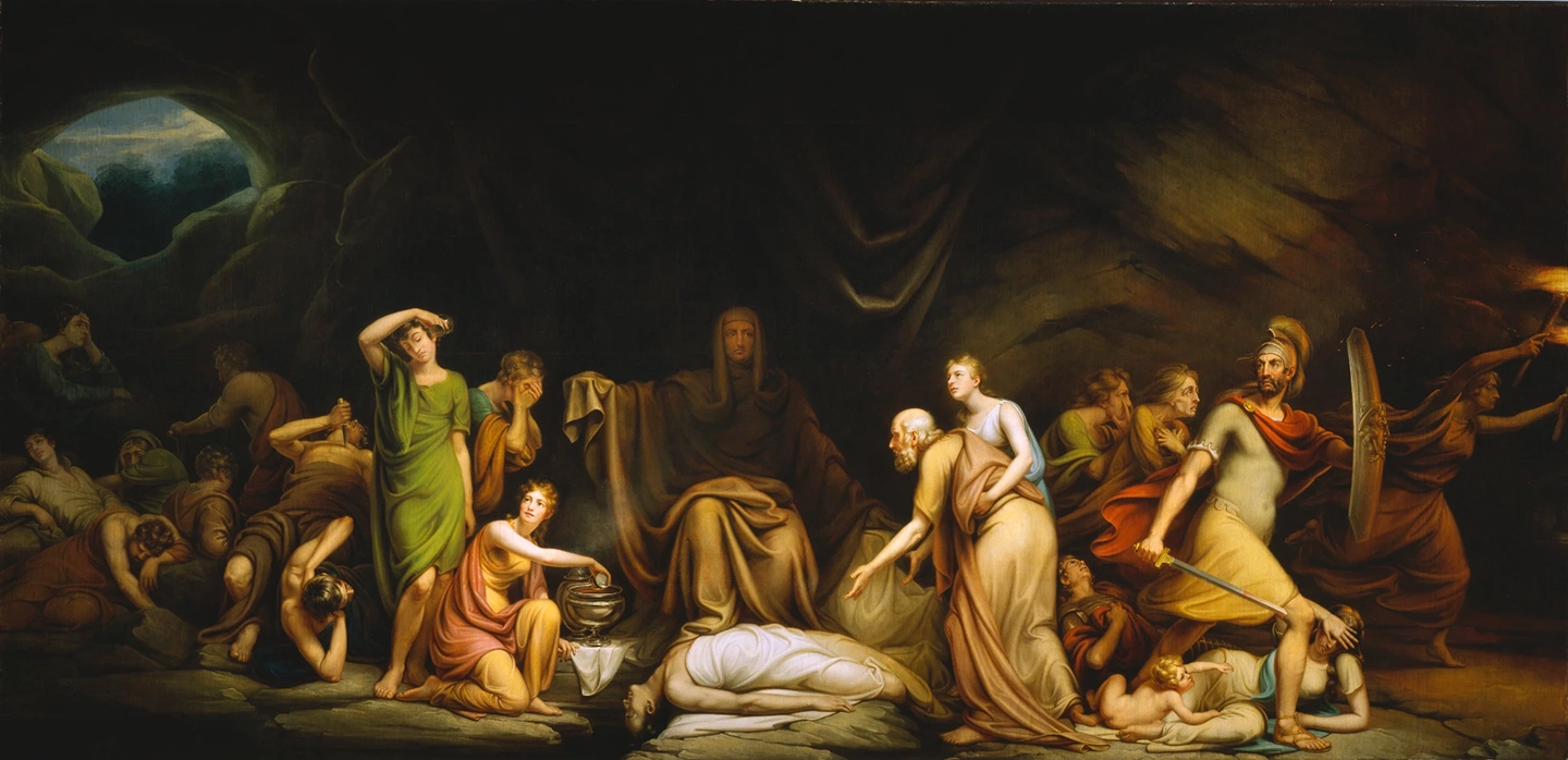 Bức tranh “The Court of Death” (Phiên Tòa của Tử Thần) năm 1820, của họa sĩ Rembrandt Peale. Sơn dầu trên vải canvas. Viện nghệ thuật Detroit. (Ảnh: Tư liệu công cộng)