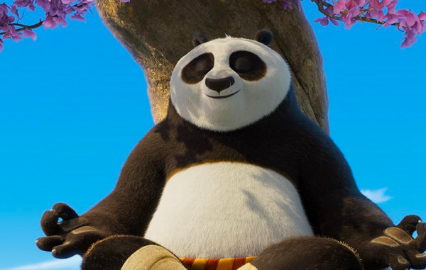 Gấu trúc mê bánh bao Po (lồng tiếng bởi tài tử Jack Black) đang cố gắng tĩnh tâm, trong “Kung Fu Panda 4.” (Ảnh: DreamWorks Animation)