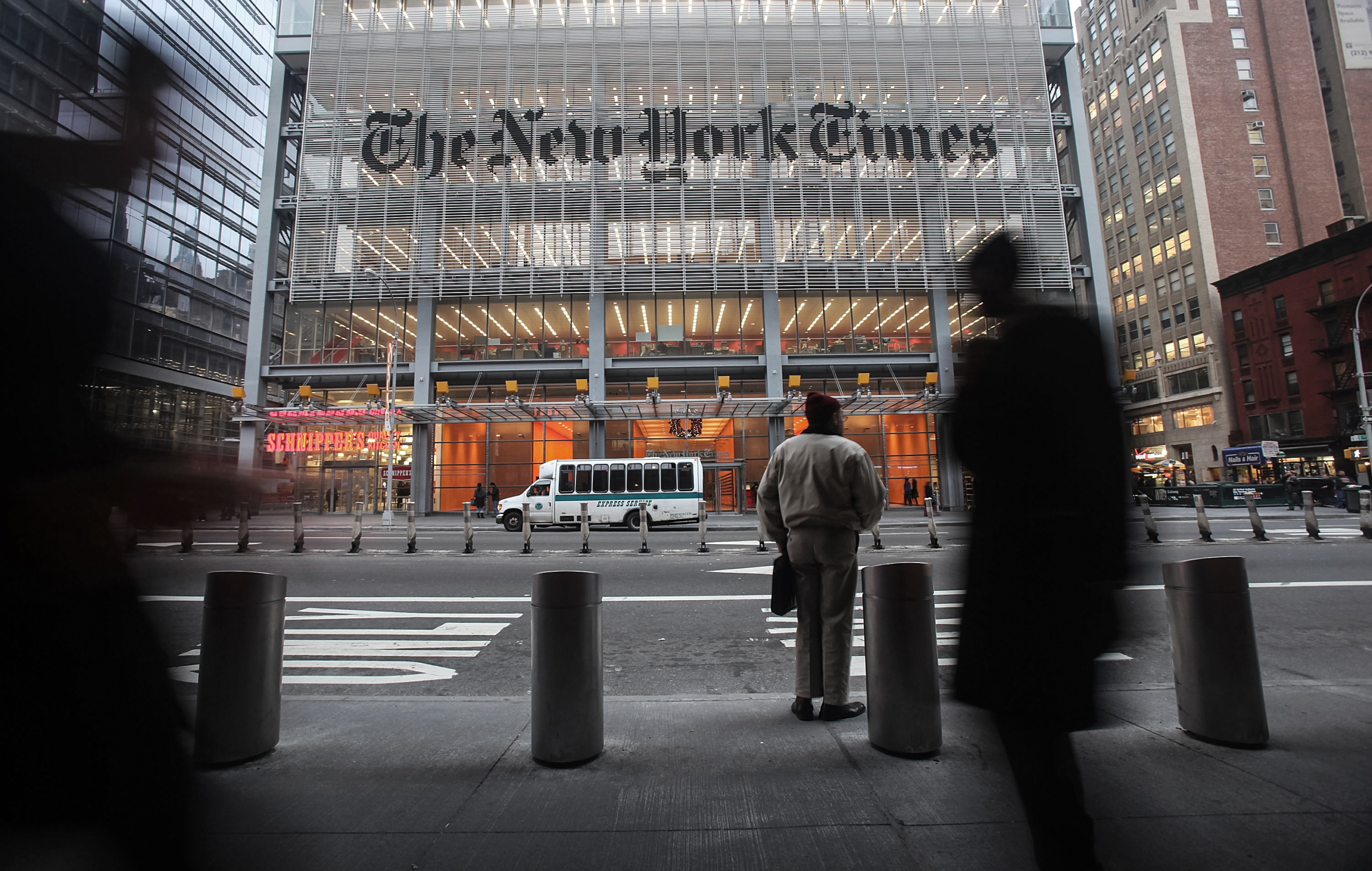Trụ sở chính của tờ New York Times ở New York vào ngày 07/12/2009. (Ảnh: Mario Tama/Getty Images)