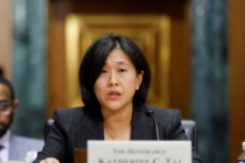 Đại diện Thương mại Katherine Tai điều trần trước Ủy ban Tài chính Thượng viện về nghị trình chính sách thương mại của Tổng thống Joe Biden, tại Tòa nhà Quốc hội vào ngày 31/03/2022. (Ảnh: Jonathan Ernst/Reuters)