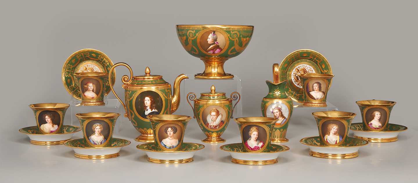 “Bộ đồ trà của những người phụ nữ nổi tiếng,” 1811–1812, họa sỹ Marie-Victorie Jaquotot và Xưởng sứ Sèvres. Viện nghệ thuật Clark, Massachusetts. (Ảnh: Đăng dưới sự cho phép của Bảo tàng Nghệ thuật Baltimore)
