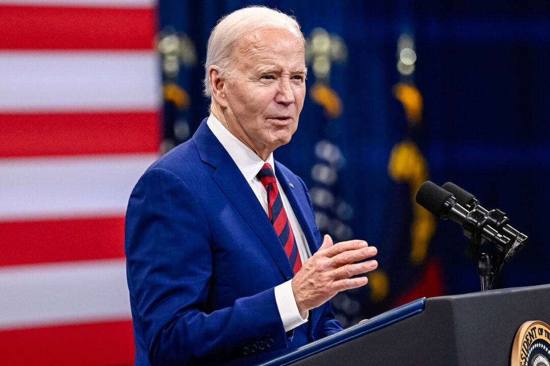 Tổng thống Joe Biden nói chuyện tại một sự kiện ở Raleigh, North Carolina, vào hôm 26/03/2024. (Ảnh: Matt Kelley/AP Photo)