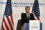 Ngoại trưởng Hoa Kỳ Antony Blinken tổ chức họp báo vào ngày cuối cùng của cuộc họp ngoại trưởng G7 trên đảo nhỏ Capri, hôm 19/04/2024. (Ảnh: Tiziana Fabi/AFP)