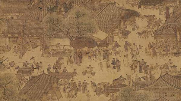 Một phần bức tranh “Thanh Minh thượng hà đồ” của Trương Trạch Đoan thời Bắc Tống. (Ảnh: Tài sản công)
