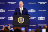 Tổng thống Joe Biden nói chuyện tại Bộ Nội vụ ở Hoa Thịnh Đốn hôm 21/03/2023. (Ảnh: Kevin Dietsch/Getty Images)